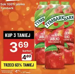 Delikatesy Centrum Sok 100% jabłko Tymbark oferta