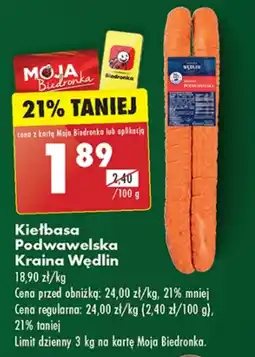Biedronka Kiełbasa podwawelska Kraina Wędlin oferta