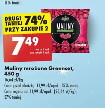 Biedronka Mrożone maliny Greenset oferta