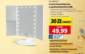 Lidl Cien BEAUTY Lustro kosmetyczne z podświetleniem LED oferta