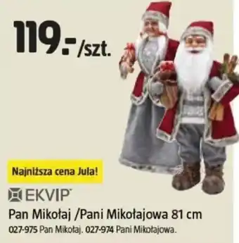 Jula EKVIP Pan Mikołaj/Pani Mikołajowa 81 cm oferta