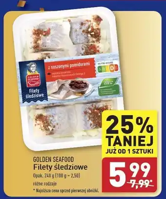 ALDI Filety śledziowe z suszonymi pomidorami Golden seafood oferta