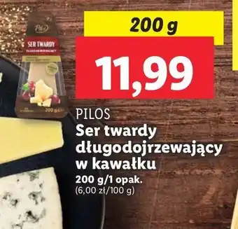 Lidl Ser twardy długo dojrzewający Pilos oferta