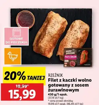 Lidl Filet z kaczki wolno gotowany żurawiną Rzeźnik Codzienna Dostawa oferta