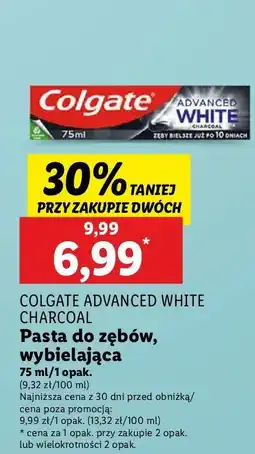 Lidl Pasta do zębów charcoal Colgate Advanced White oferta