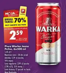 Biedronka Piwo Warka oferta