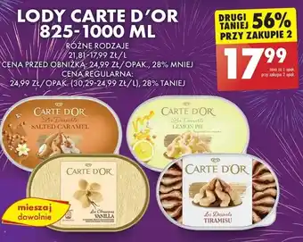 Biedronka Lody tiramisu Algida Carte D'or Les Desserts oferta