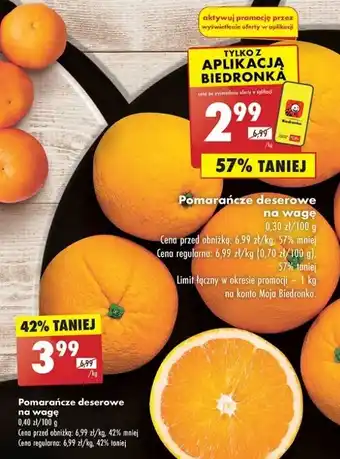 Biedronka Pomarańcze deserowe oferta