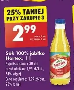 Biedronka Sok jabłkowy 100% Hortex oferta