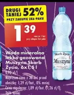 Biedronka Woda lekko gazowana Muszyna Skarb Życia oferta