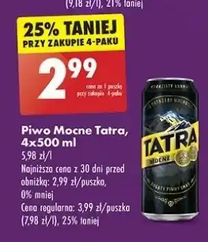 Biedronka Piwo Tatra Mocne oferta