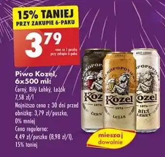 Biedronka Piwo Kozel Bily Lehky oferta