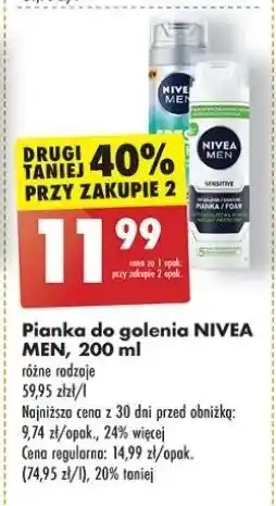 Biedronka Pianka do golenia Nivea Men Fresh Kick oferta