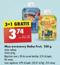 Biedronka Mus jabłko i morela Bobo Frut oferta