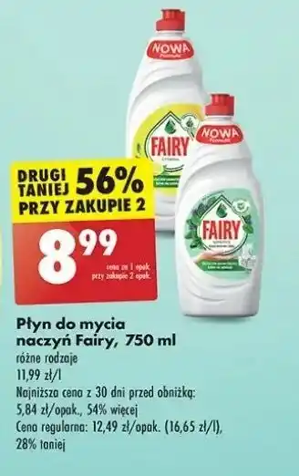 Biedronka Płyn do mycia naczyń teatree & mint Fairy Sensitive oferta