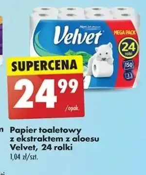 Biedronka Papier toaletowy delikatnie biały z wyciągiem aloesu Velvet oferta