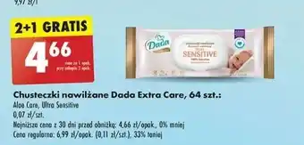 Biedronka Chusteczki wilgotne sensitive Dada Extra Care oferta