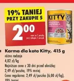 Biedronka Karma dla kota z wołowiną i wątróbką Kitty oferta