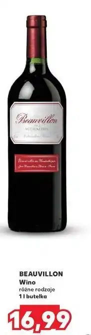 Kaufland Wino czerwone półsłodkie Beauvillon oferta