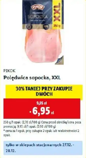 Lidl PIKOK Polędwica sopocka, XXL oferta