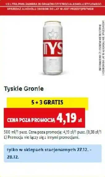 Lidl Tyskie Gronie oferta