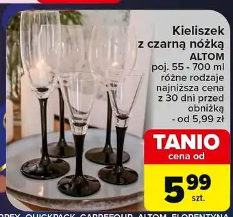 Carrefour Kieliszek z czarną nóżką 250 ml Altom Design oferta