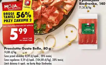 Biedronka Szynka prosciutto Gustobello oferta