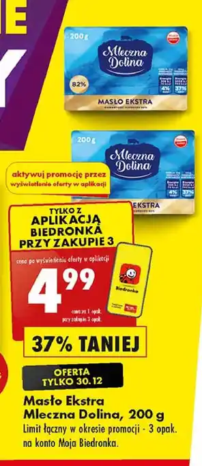 Biedronka Masło ekstra 82% Mleczna Dolina oferta