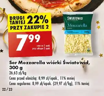 Biedronka Ser mozzarella wiórki Światowid oferta