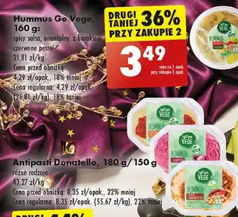 Biedronka Hummus z toppingiem czerwone pesto Govege oferta