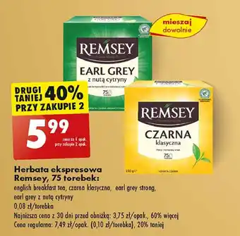 Biedronka Herbata earl grey strong Remsey oferta