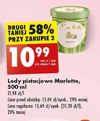 Biedronka Lody pistacja Marletto oferta