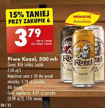 Biedronka Piwo Kozel Bily Lehky oferta