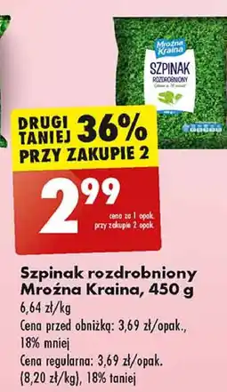 Biedronka Szpinak rozdrobniony Mroźna Kraina oferta