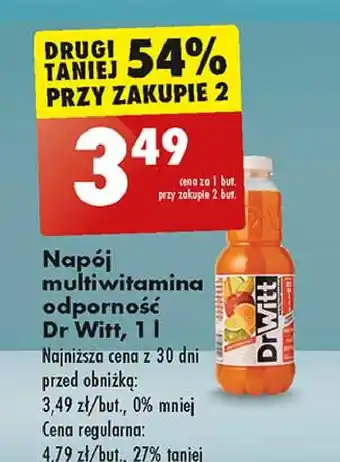 Biedronka Napój odporność multiwitamina Dr Witt Premium oferta