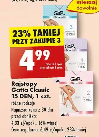 Biedronka Rajstopy classic 15 den rozm. 4 Gatta oferta