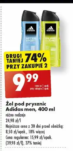 Biedronka Żel pod prysznic Adidas Men Pure Game oferta