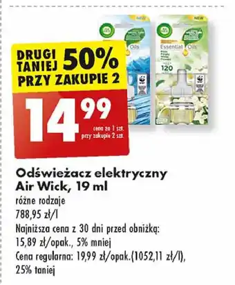 Biedronka Wkład morska bryza i kwiat lotosu Air Wick Electric Essential Oils oferta