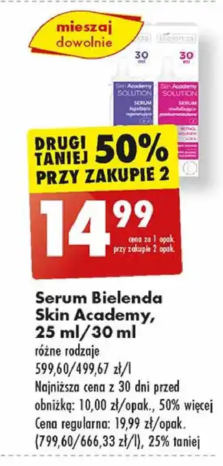 Biedronka Serum mikrozłuszczająco-wygładzające Bielenda Skin Academy Solution oferta