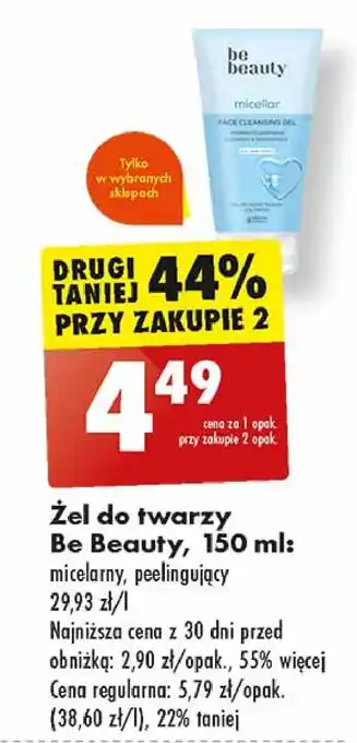 Biedronka Żel do mycia twarzy peelingujący Be Beauty oferta