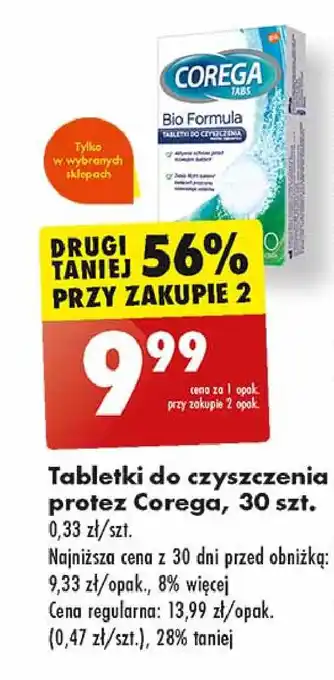 Biedronka Tabletki do czyszczenia protez bio formula Corega Tabs oferta