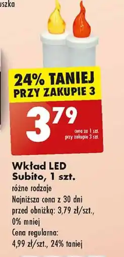 Biedronka Wkład led 30 dni żółty Subito oferta