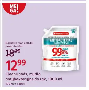 Rossmann Mydło w płynie antybakteryjne peony & cotton Cleanhands oferta
