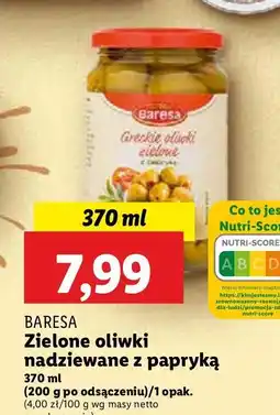 Oliwki zielone nadziewane pastą paprykową Baresa