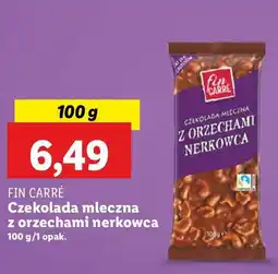 Lidl Czekolada mleczna z orzechami nerkowca Fin Carre oferta