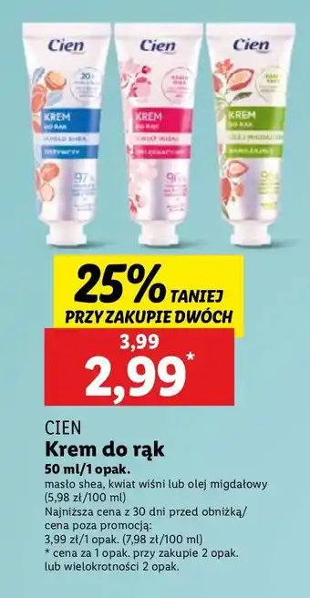 Lidl Krem do rąk odżywczy Cien oferta