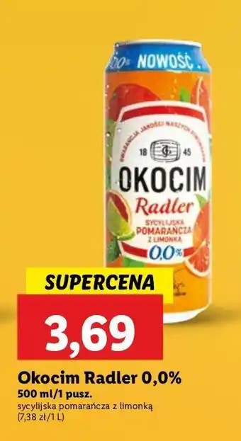 Lidl Piwo Okocim Radler Pomarańcza Sycylijska Z Limonką 0% oferta