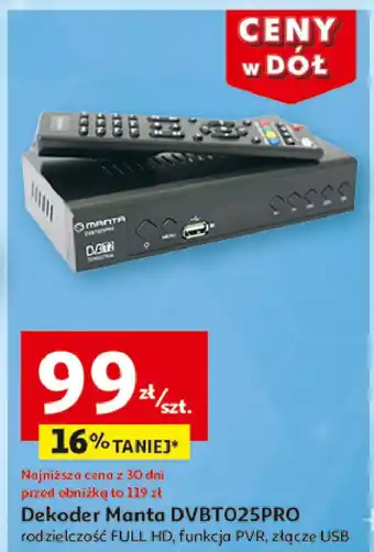 Auchan Dekoder dvbt025pro Manta oferta