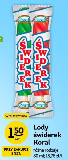Żabka Lody świderek Koral 80ml oferta