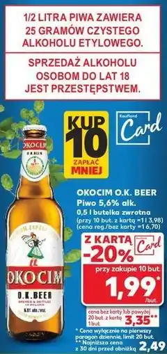 Kaufland Piwo Okocim O.k. Beer oferta